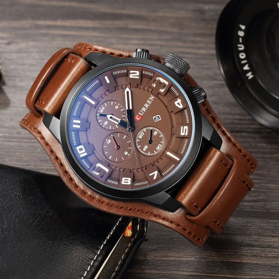 Reloj Curren 8225 Café Cuero Vintage