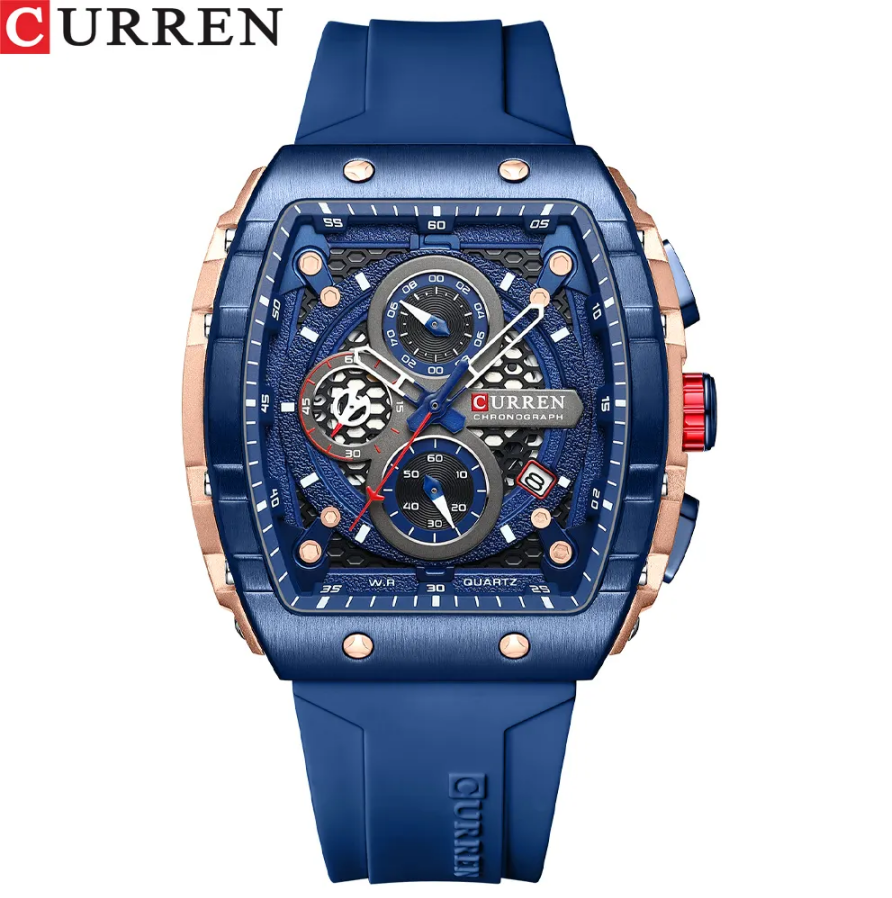 Reloj Curren 8442 Azul  Silicona